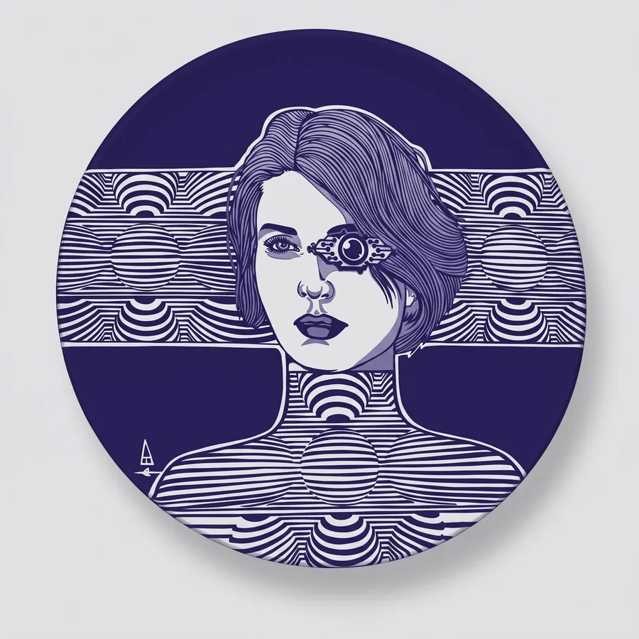 Plate XX from Alluring Cyborg Series, a glass artwork by Trish Duggan