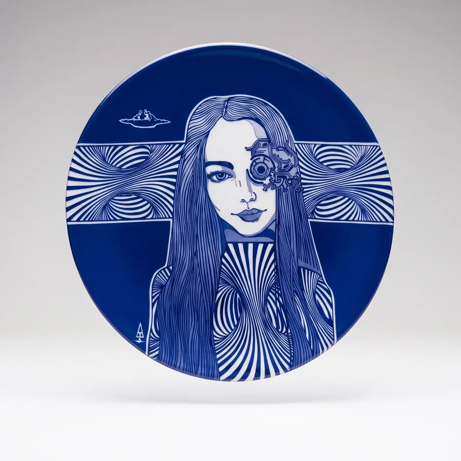 Plate XXVII from Alluring Cyborg Series, a glass artwork by Trish Duggan
