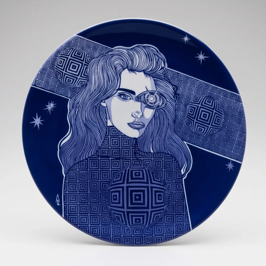 Plate XXX from Alluring Cyborg Series, a glass artwork by Trish Duggan