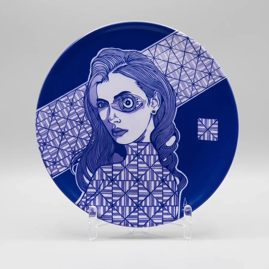 Plate XXXVII from Alluring Cyborg Series, a glass artwork by Trish Duggan