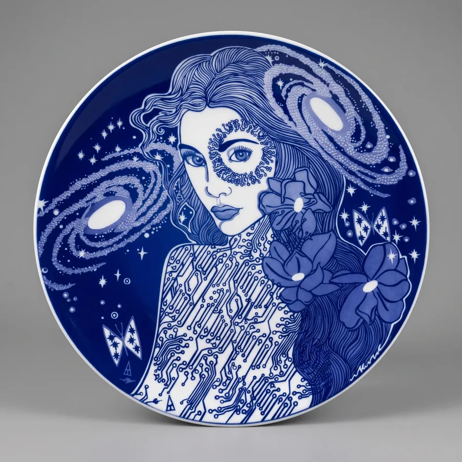 Plate XL from Alluring Cyborg Series, a glass artwork by Trish Duggan