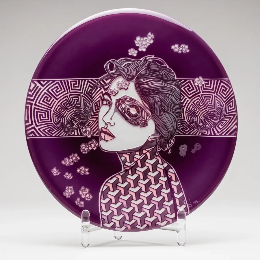 Plate XLIV from Alluring Cyborg Series, a glass artwork by Trish Duggan