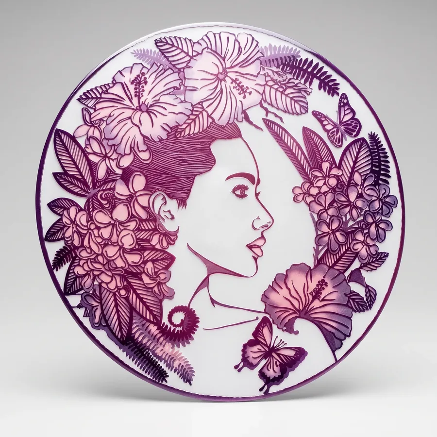 Plate LXIV from Alluring Cyborg Series, a glass artwork by Trish Duggan