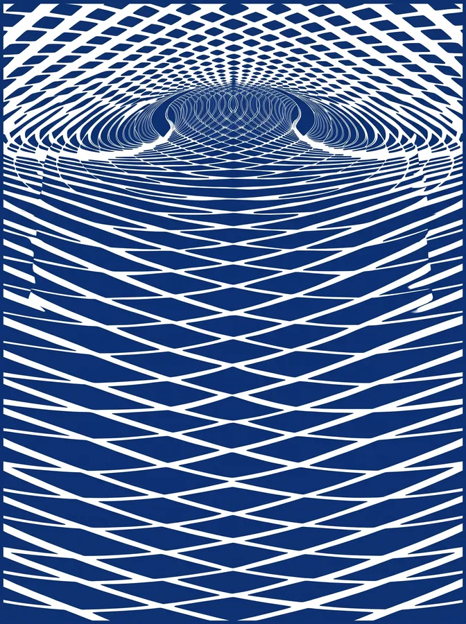 Op-art abstraction from Flight and Illusion by Trish Duggan