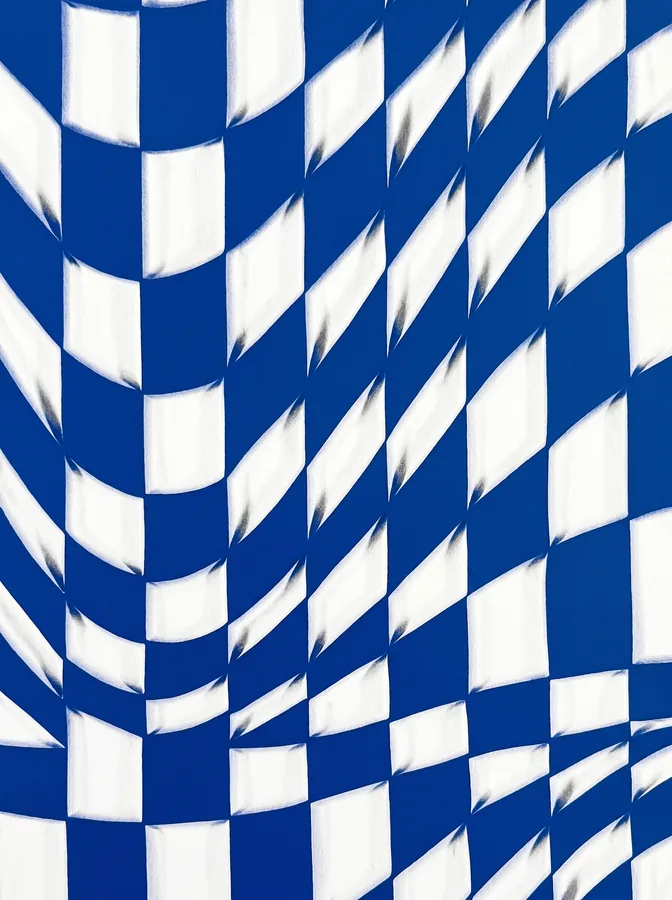 Op-art abstraction from Flight and Illusion by Trish Duggan