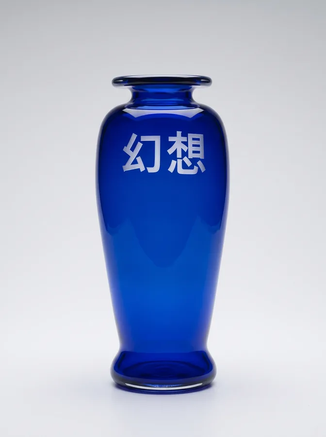 Etched glass vase from Flight and Illusion by Trish Duggan
