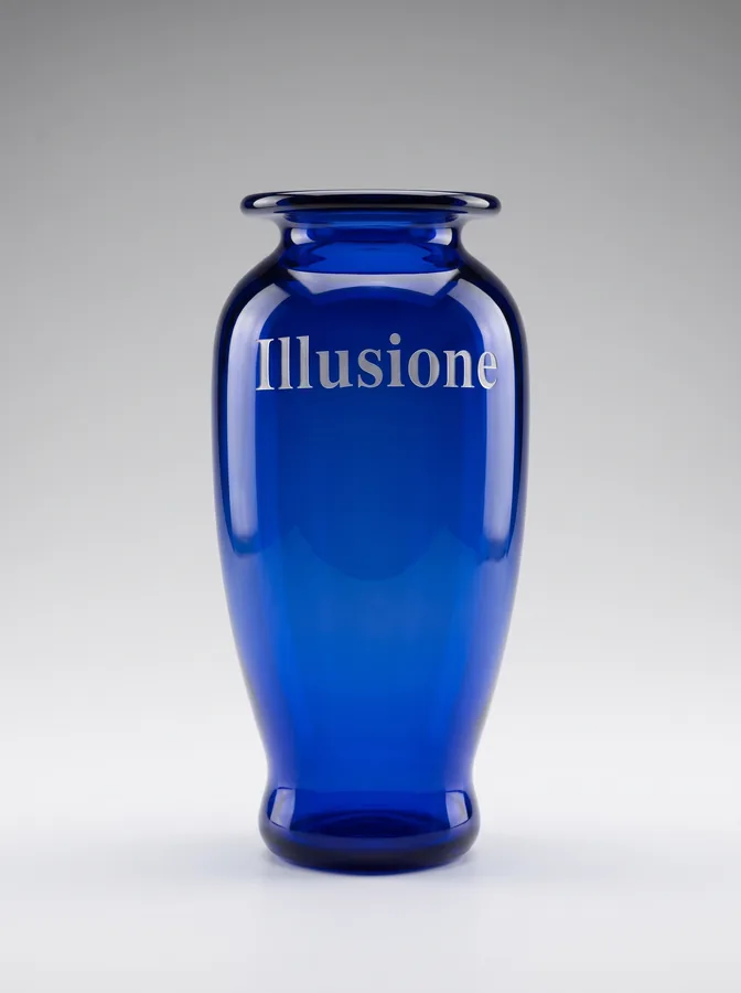 Etched glass vase from Flight and Illusion by Trish Duggan